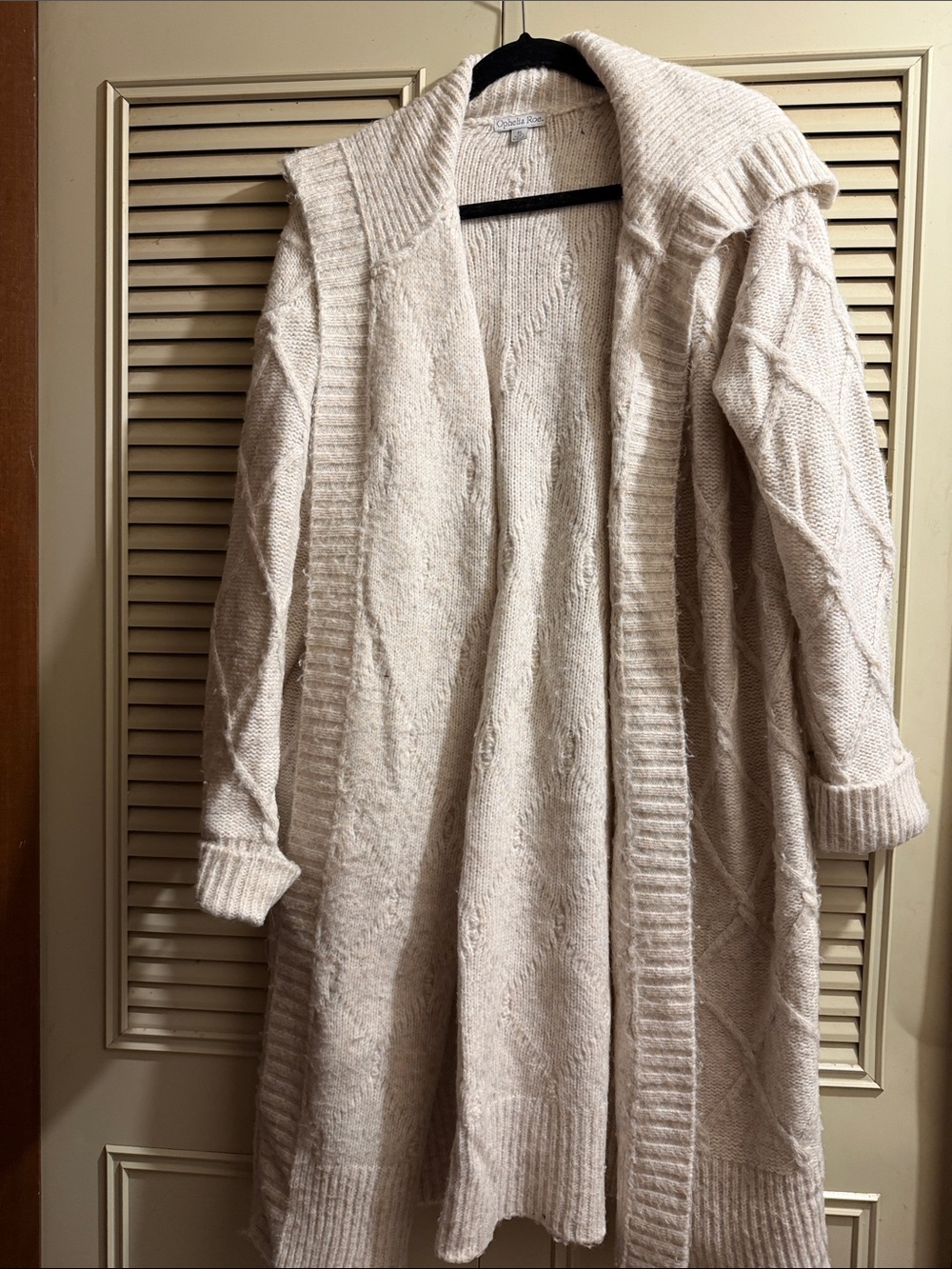 Open-Front Cream Cable Knit Long Cardigan Sweater